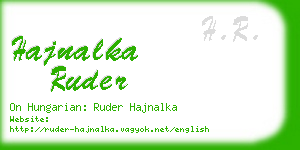 hajnalka ruder business card